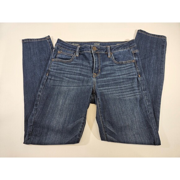 ALK Women's 8 ANA A New Approach Mid Rise Slim Dark Denim Blue Jeans Pants EUC - Picture 2 of 8